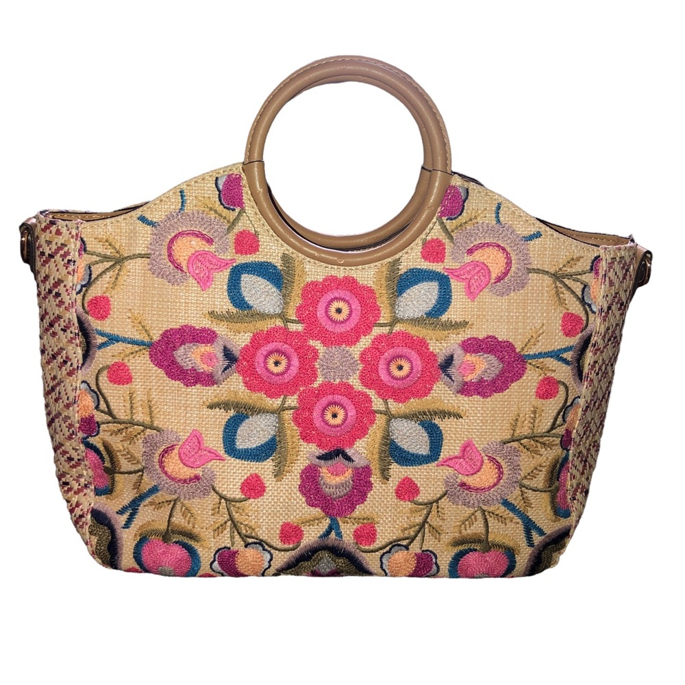 Crossbody bag embroidered, canvas bag, with removable adjustable straps